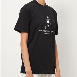 Sporty & Rich Stay Healthy Live Longer Black Tee